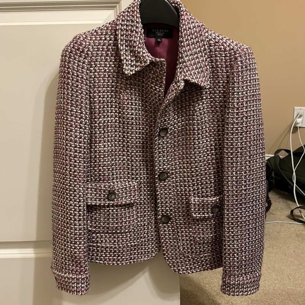 Talbots Petite Wool Blend Tweed Jacket
